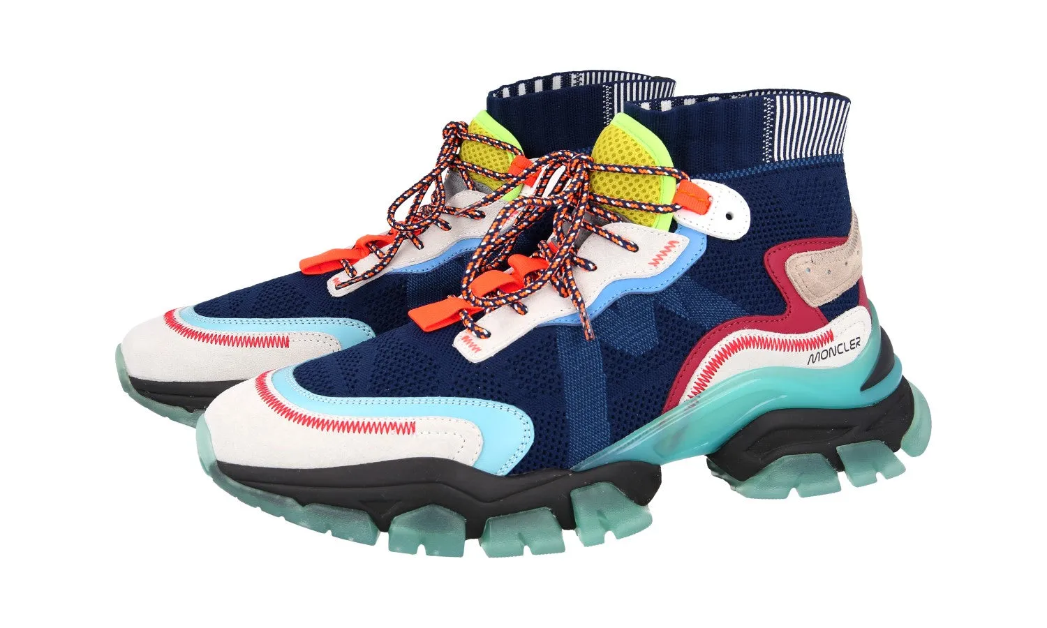 Removable Footbed System High Comfort Moncler Men's Multicoloured High-Top Sneaker Leave