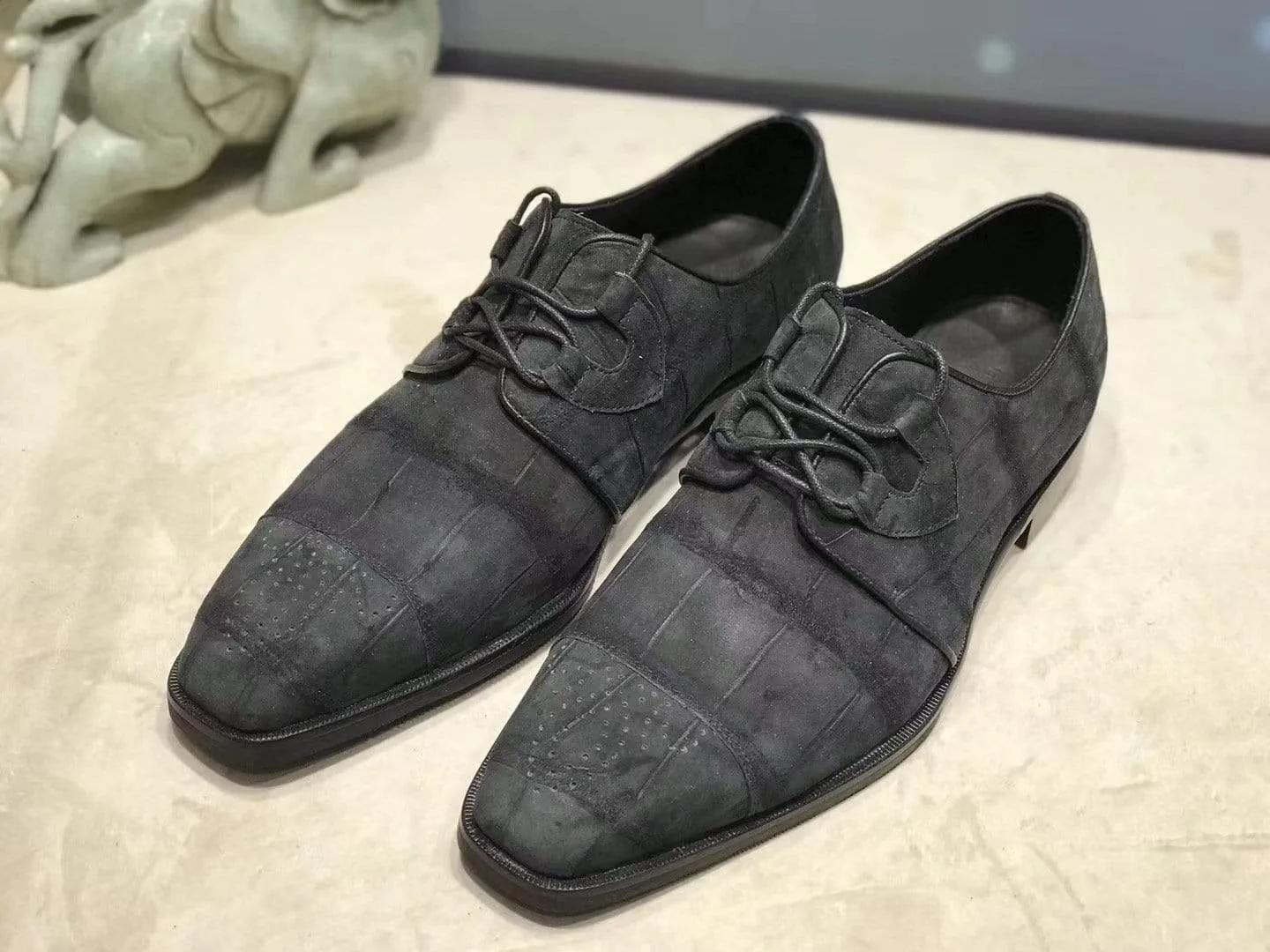 Supportive Design Flats Everyday Comfort Shoes Crocodile Shoes Sanded  Genuine Crocodile Leather Penny Casual Business Brogue Shoes