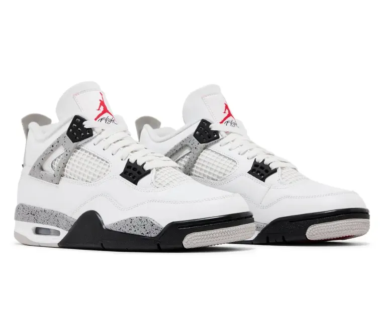 Men??s Nike Air Jordan 4 Retro (White Cement) generic running shoes curved track running wear
