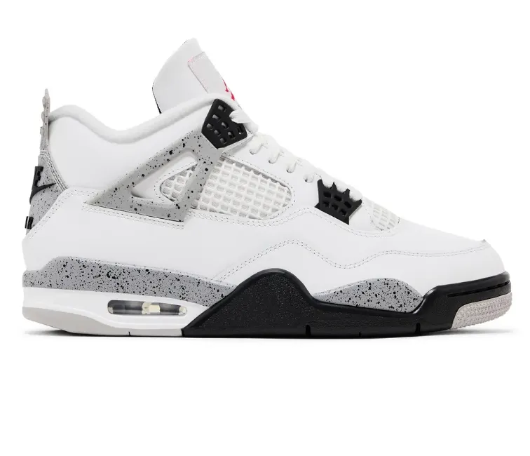 Lunarlon Foot Arch Support Men??s Nike Air Jordan 4 Retro (White Cement)