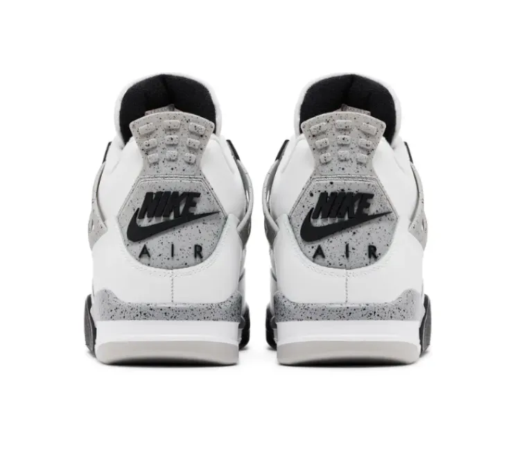 Men??s Nike Air Jordan 4 Retro (White Cement) color - black