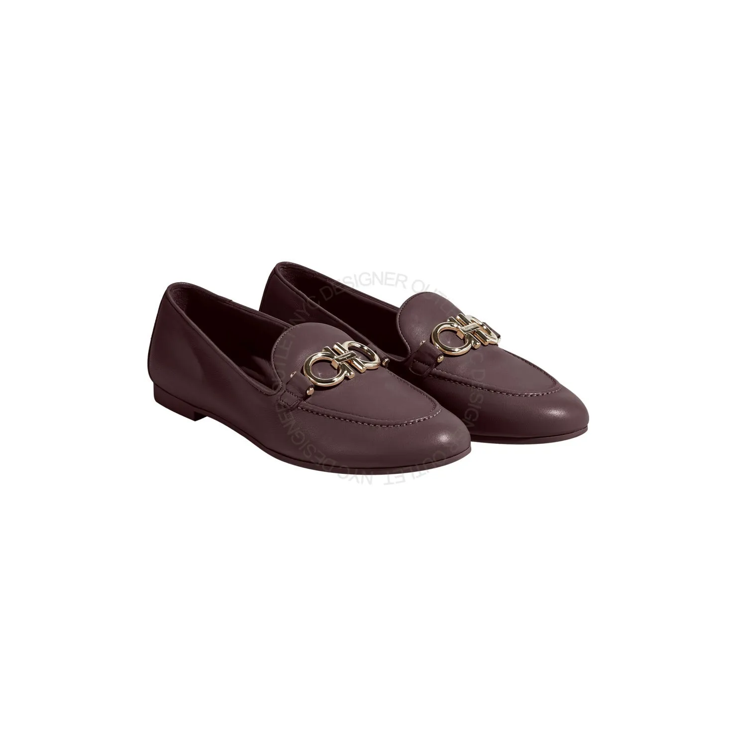 Ferragamo Trifoglio Women Loafers Picnic Spot Ankle Support