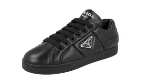Prada Women's Black Leather Padded Nappa Sneaker 1E204N Streamlined materials