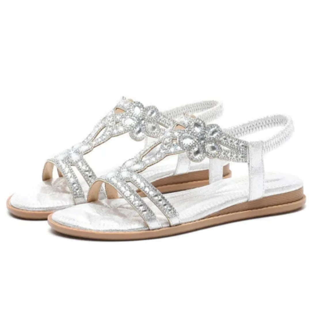 Aria Rhinestone Slingback Sandals Walking support