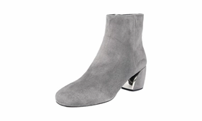 Daily Choice Everyday Comfort Prada Women's Grey Leather Half-Boot 1T850G