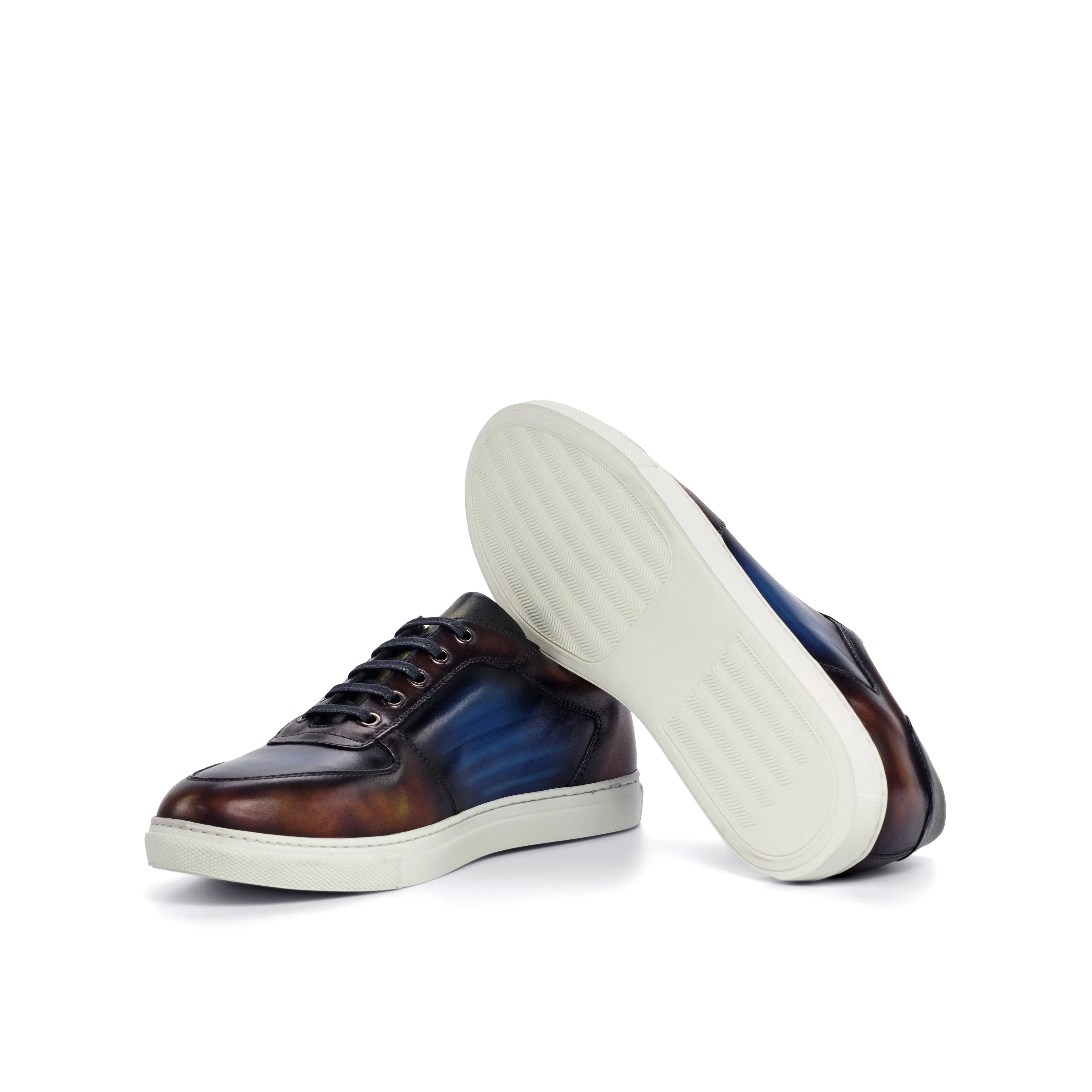 walking stability light - use shoes Navy & Brown Patina Low-Top Sneakers