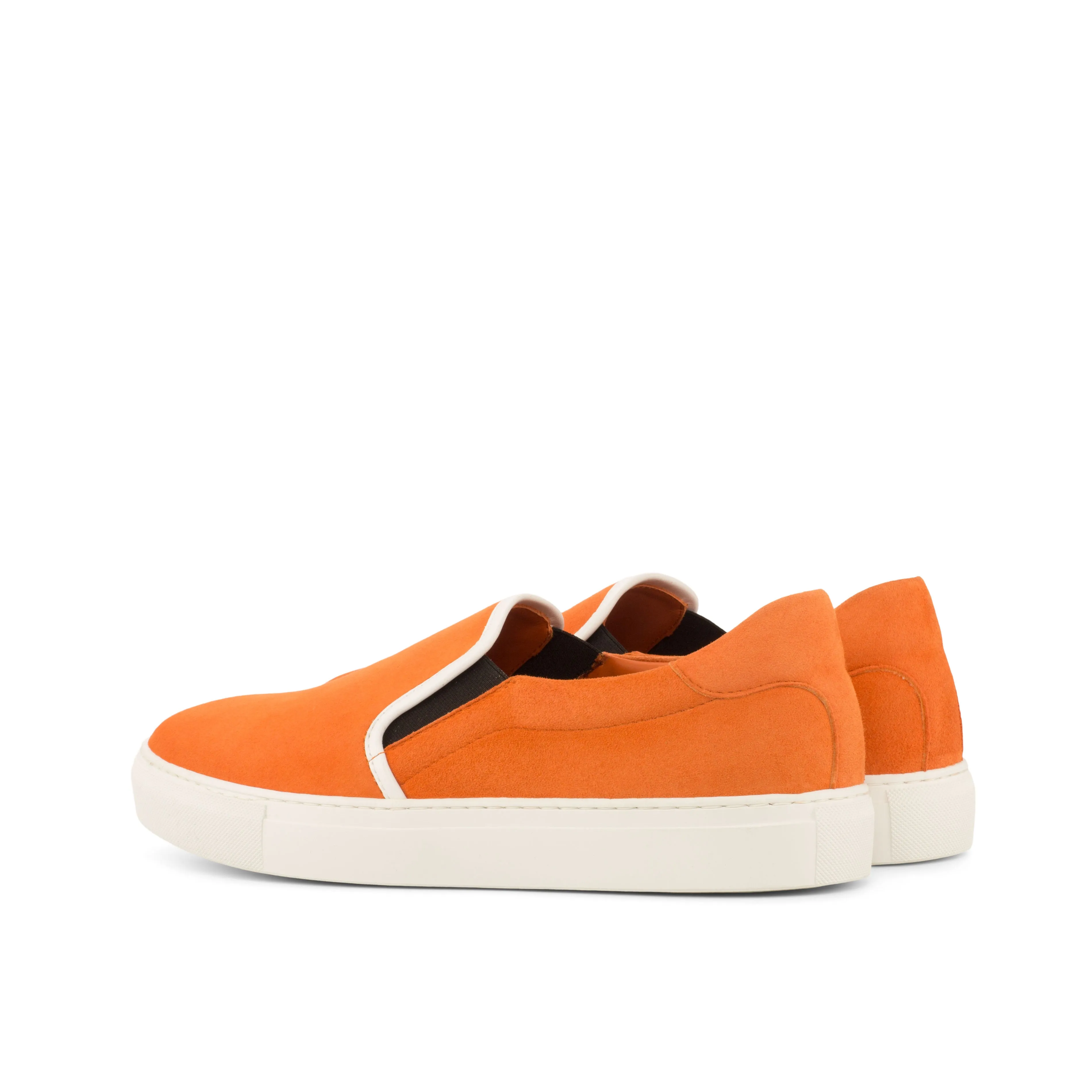 Orange Suede Slip-On Sneakers Heel Fit