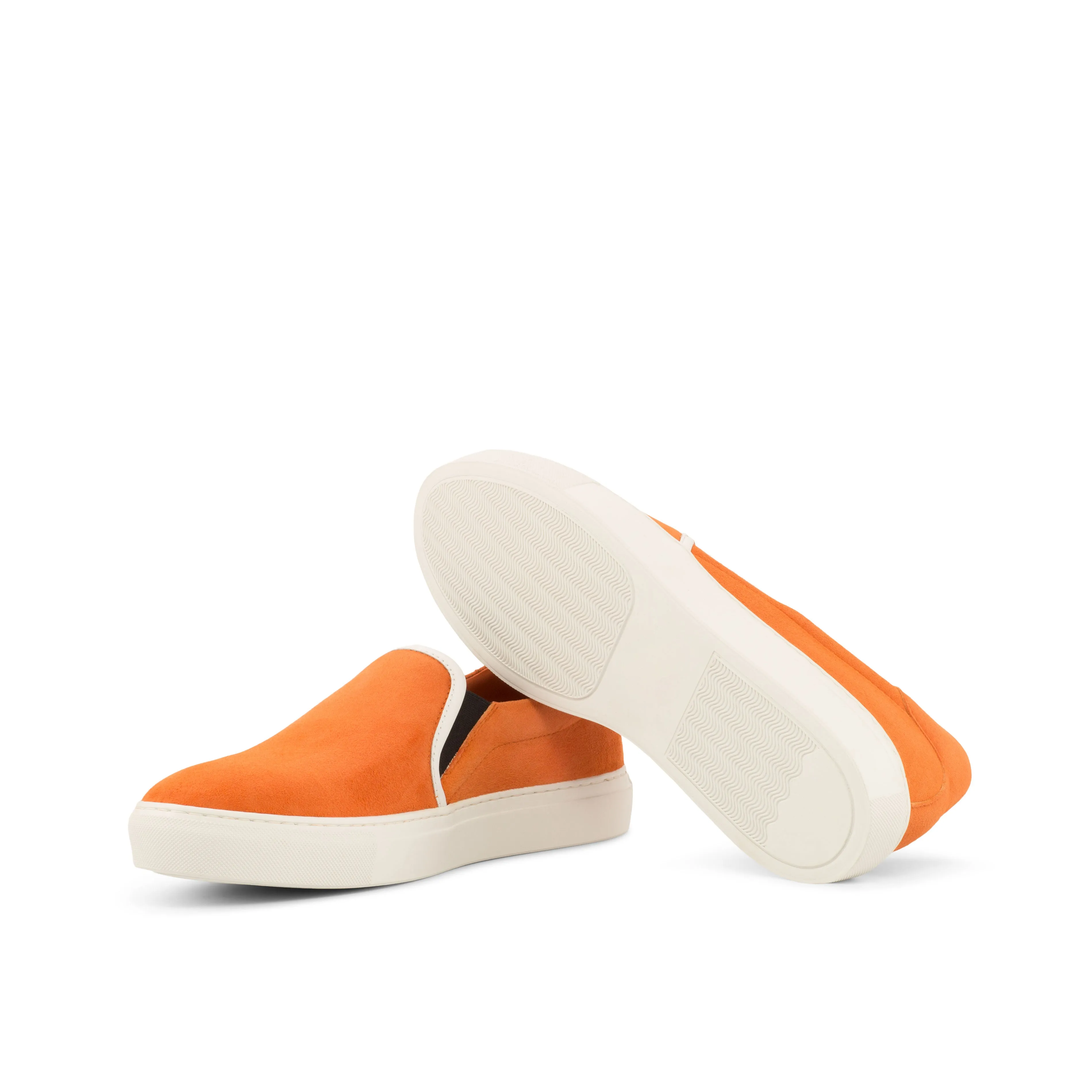 Orange Suede Slip-On Sneakers modern - style sunny