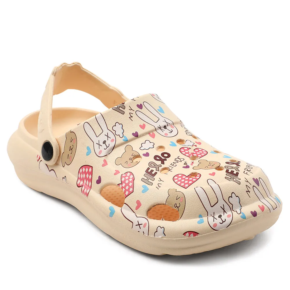 Comfortable For Fitness Durable Sling Lucy & Luke Beige Casual Slingback Printed Clogs For Kids ALEX-K3E By Liberty