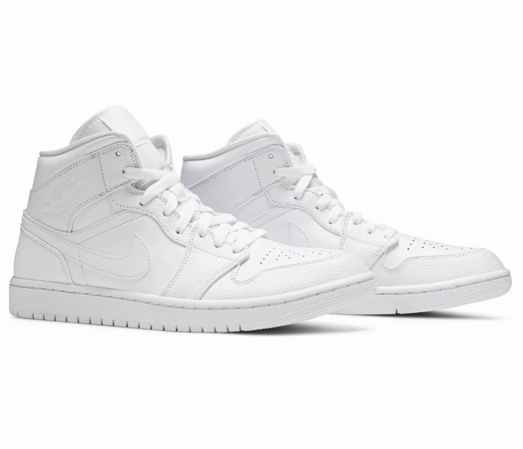 Men's Nike Air Jordan 1 Mid (White/White) weekday run shoes unisex usability