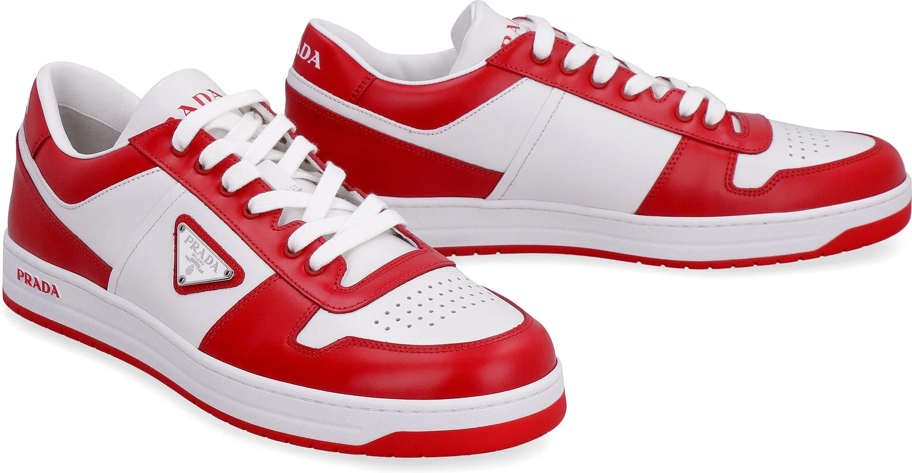 Mind Ease Prada Logo Patch Canvas Sneakers.