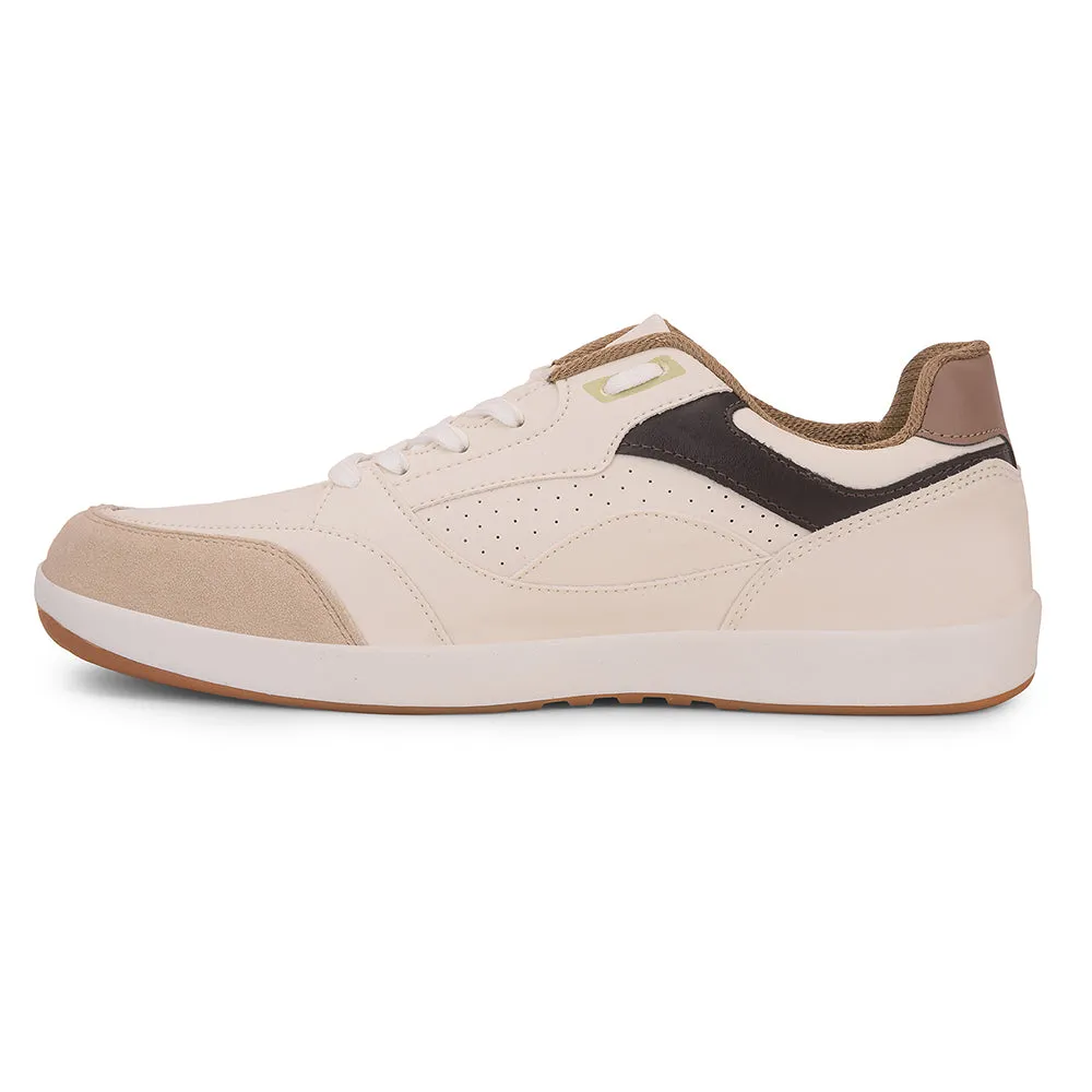 Leap7x Beige Casual Lacing Sneakers For Men CLASTO-1E By Liberty Anti - stress Outdoor - exercise