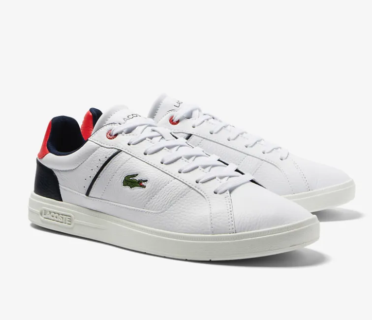 Men's Lacoste Europa Pro 123 3 SMA (White/Navy/Red) quick - drying lining shoes smooth - surface - slipperiness shoes
