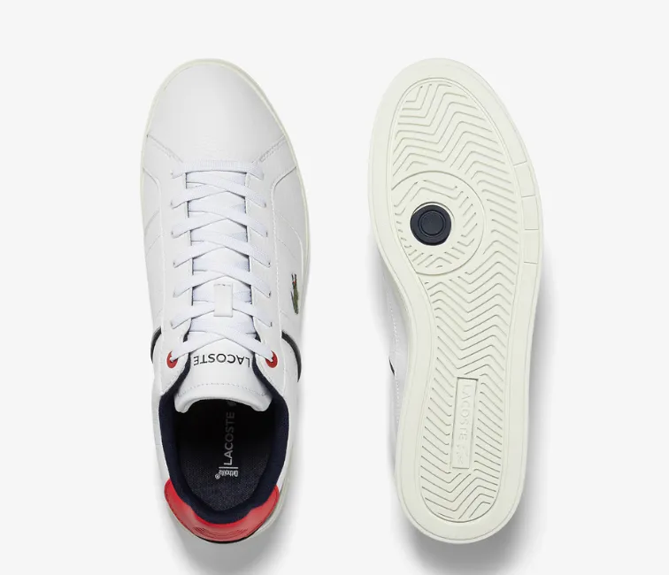 Men's Lacoste Europa Pro 123 3 SMA (White/Navy/Red) running for exploration