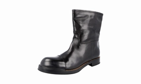 Practical Style Holiday Ready Prada Men's Black welt-sewn Leather Half-Boot 2WG001