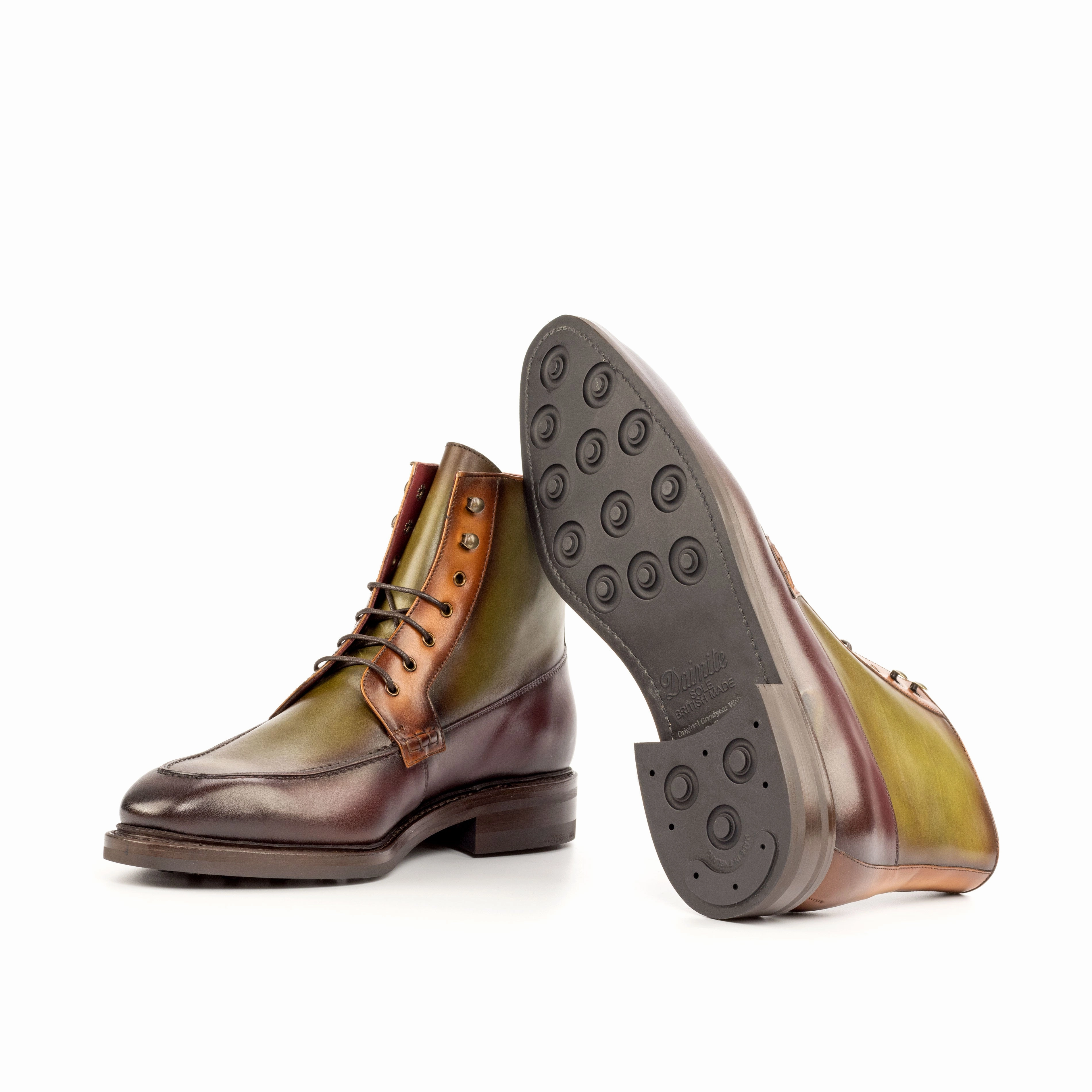 Painted Calf Leather Moc-Toe Boots Quality Wear