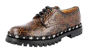 Car Shoe by Prada Women's Brown welt-sewn Leather Lace-up Shoes KDE40M Minimal Outfit Formal Conference