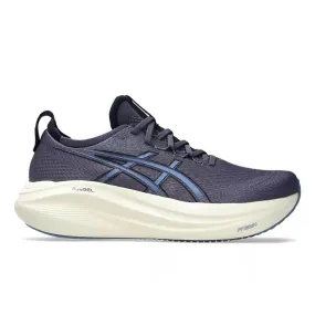 Anti blister Run Daily Mens Asics Gel-Nimbus 27 Wide in Indigo Fog/Denim Blue