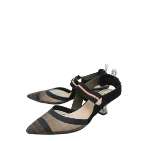 Fendi Colibri Mesh Slingback Pump 36 Sport Edge Picnic Easy