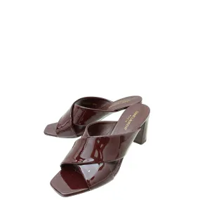 Strappy YSL Burgundy Loulou Criss Cross Sandals 39.5