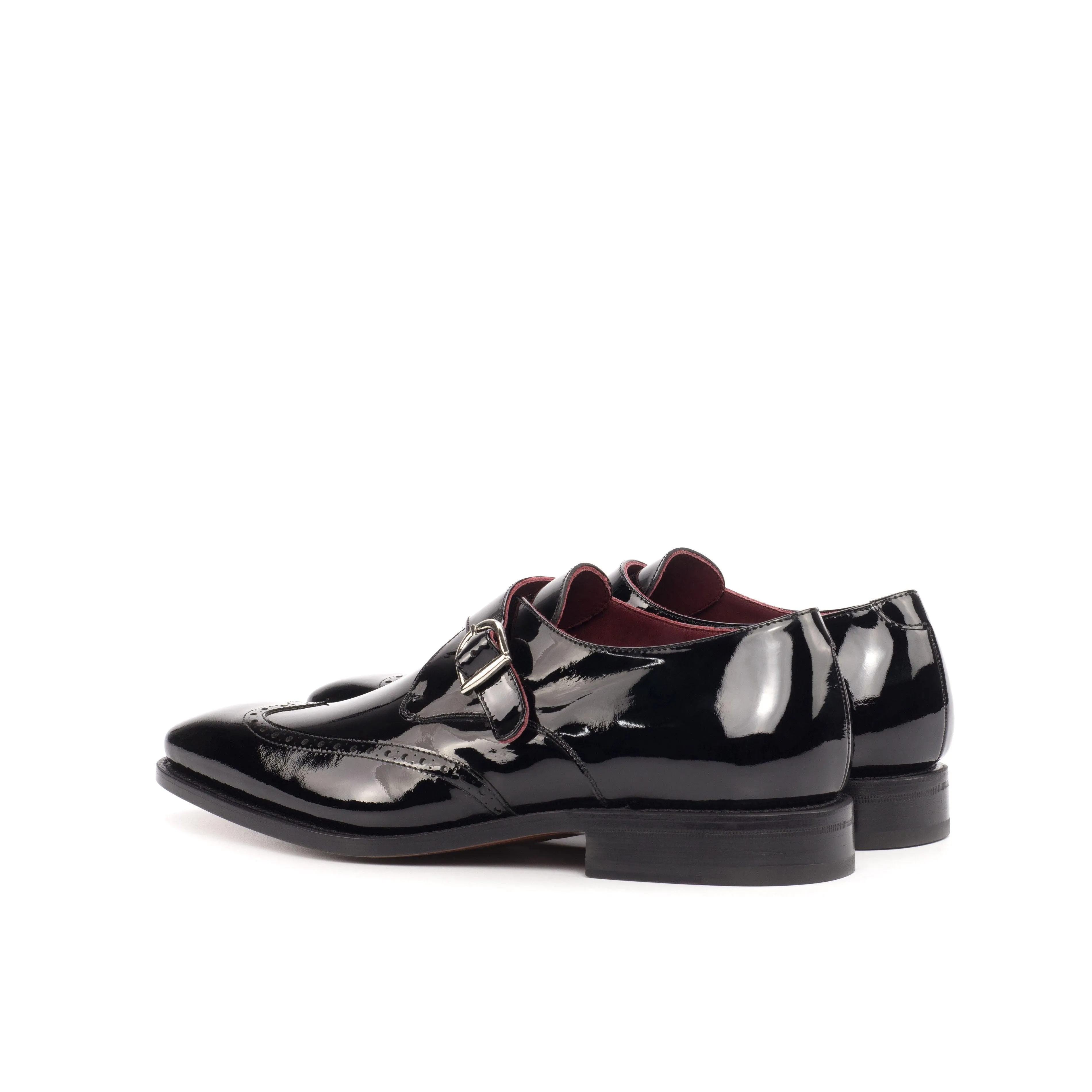 Dinner Date Black Patent Leather Single Monk Shoes