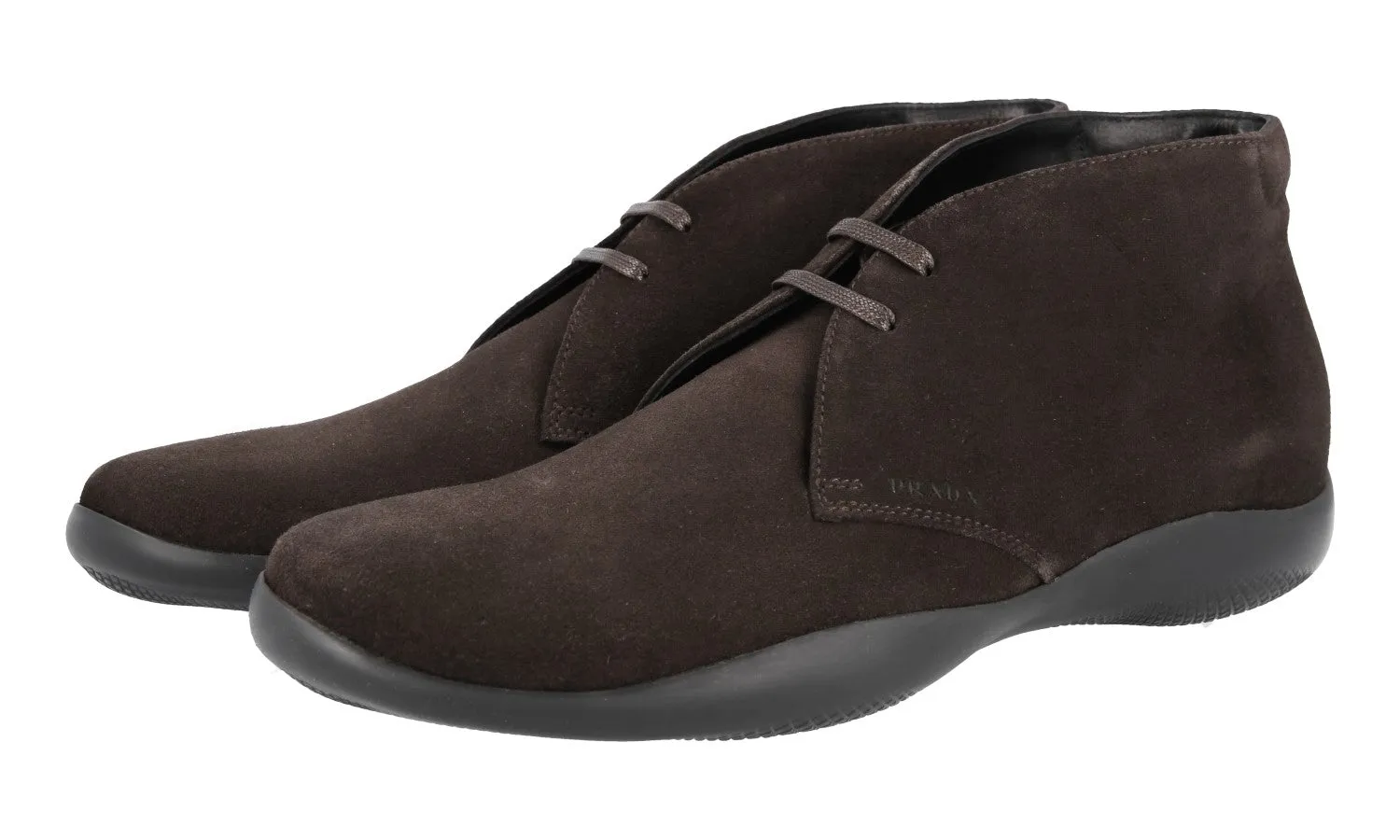 Prada Men's Brown Leather Lace-up Shoes 4T3152 Pad Step Seasonal Office