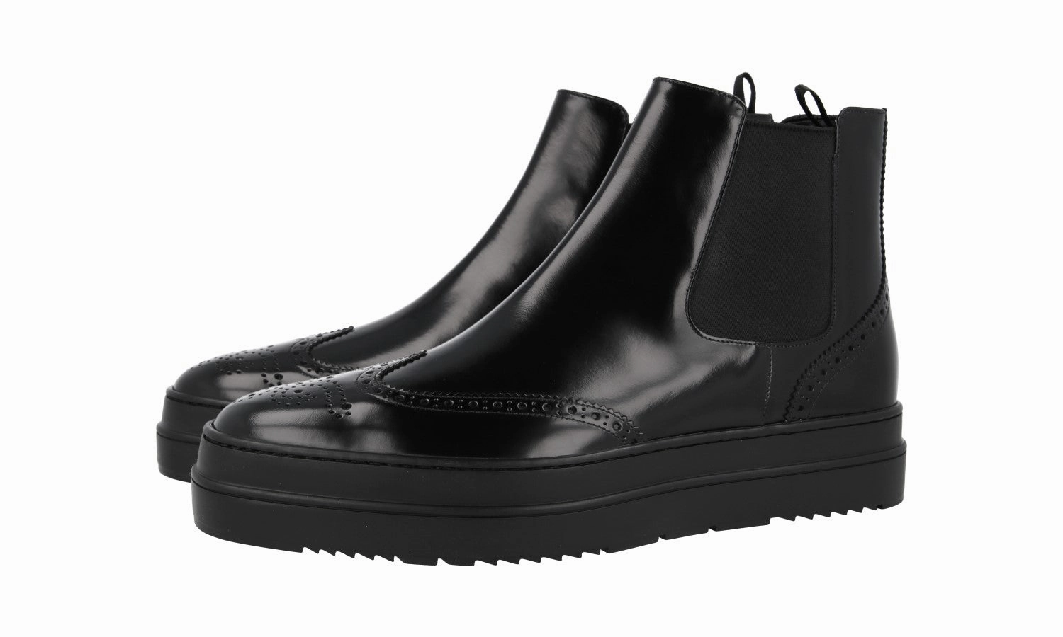 Fashion Walk Prada Men's Black welt-sewn Leather Half-Boot 2TE127