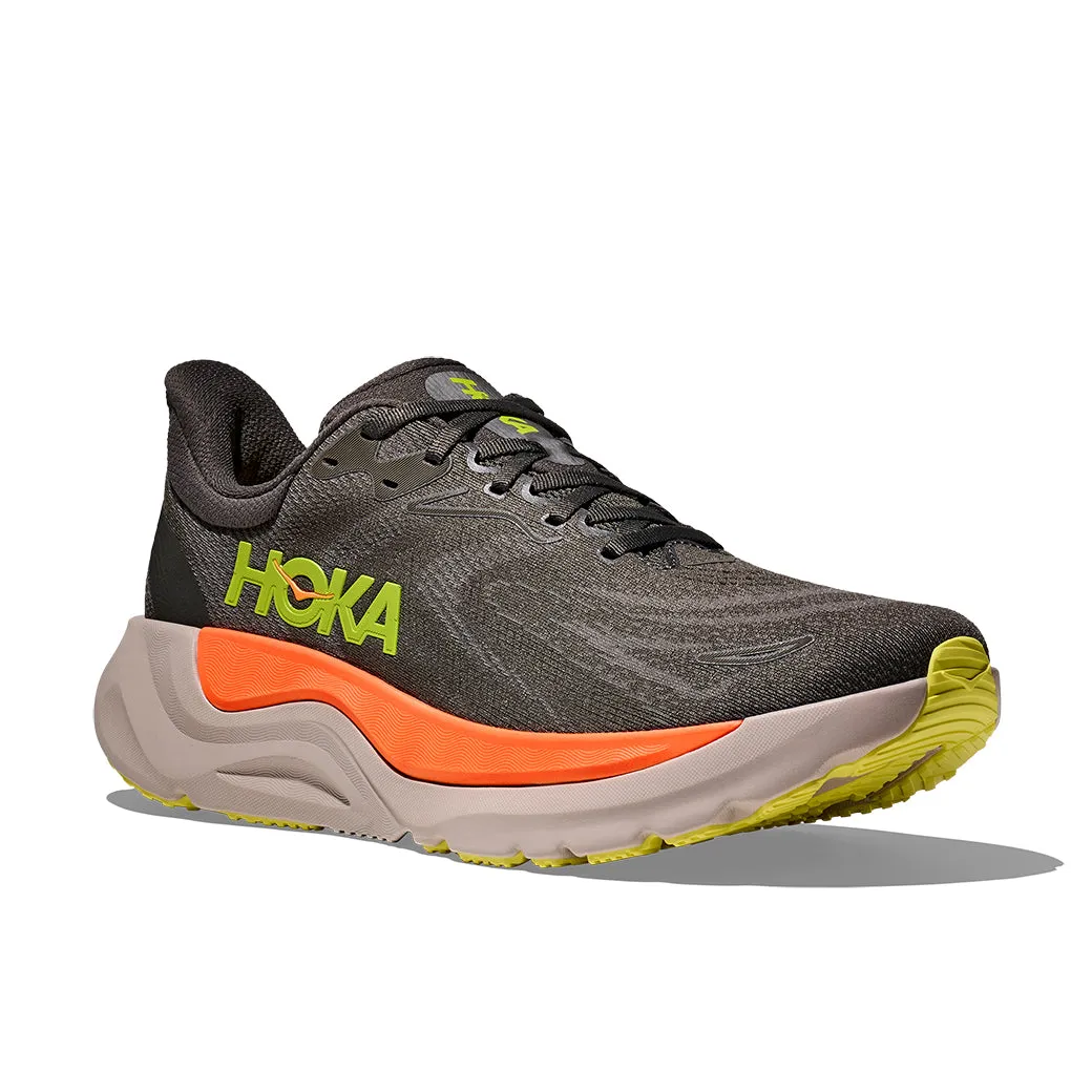 Mens Hoka Arahi 8 in Asphalt/ Gravel Classy Touch Heat Sealed Overlays