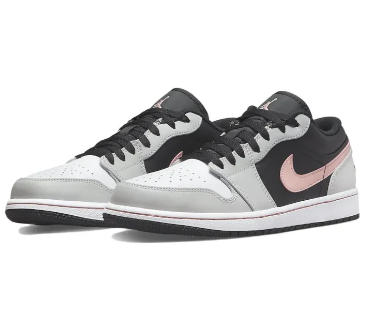 Men's Nike Air Jordan 1 Low (Black/Coral) genuine - leather - upper shoes
