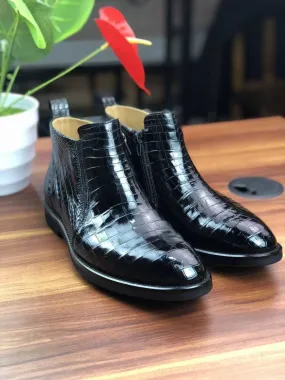 Crocodile Shoes Men's Comfort Craftsman Chelsea Boots Memory Foam