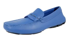 Prada Men's Blue Saffiano Leather Driving Loafers 2DD154 Smart Dash Relaxed Fit Footwear