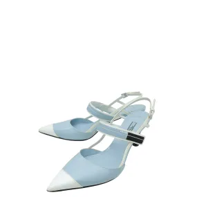 Prada Bicolor Brushed Slingback Heels 38 Power Flow Comfortable fit