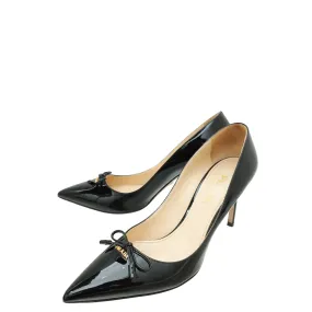 Prada Black Bow Pointed Pumps 38 Craftsmanship