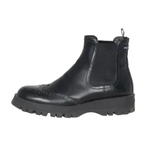 Outdoor Fun ergonomic Prada Brogue Leather Ankle Boots