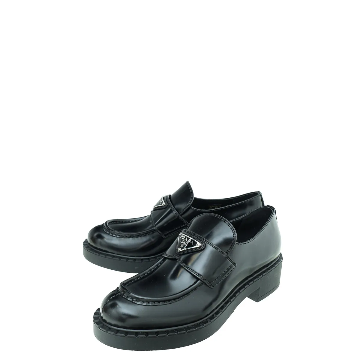 Shine Bright Daily Essential Prada Chocolate Brushed Loafers 38.5