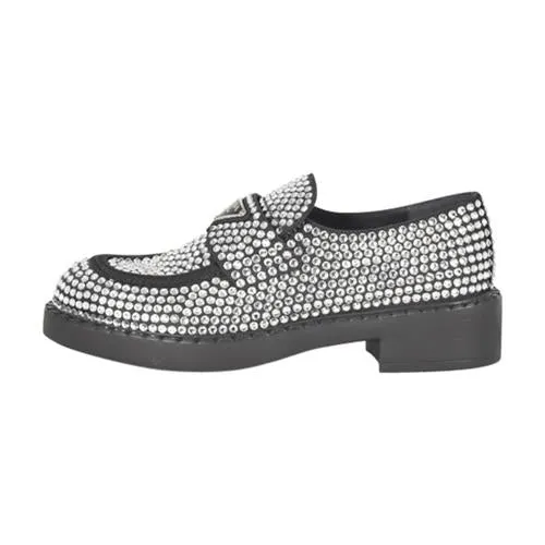 Prada Crystal Satin Loafers - New Condition Desert Cool Slip On Style