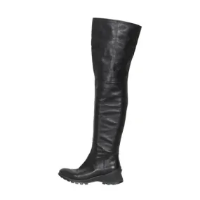 Long Move Prada Leather Over-The-Knee Boots