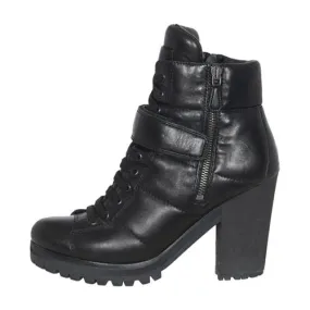Prada Leather Platform Lace-Up Boots Tech Glow