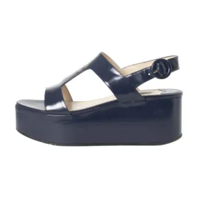 Game Edge Rock Guard Prada Leather Platform Wedges