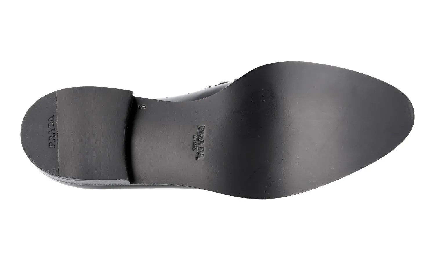 Retro Edge Durable Sole Prada Men's Black Brushed Spazzolato Leather Lace-up Shoes 2EG256