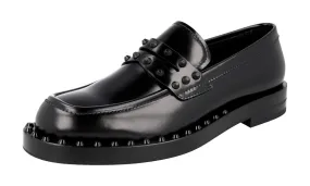 Firm Guard Prada Men's Black Brushed Spazzolato Leather Loafers 2DA127