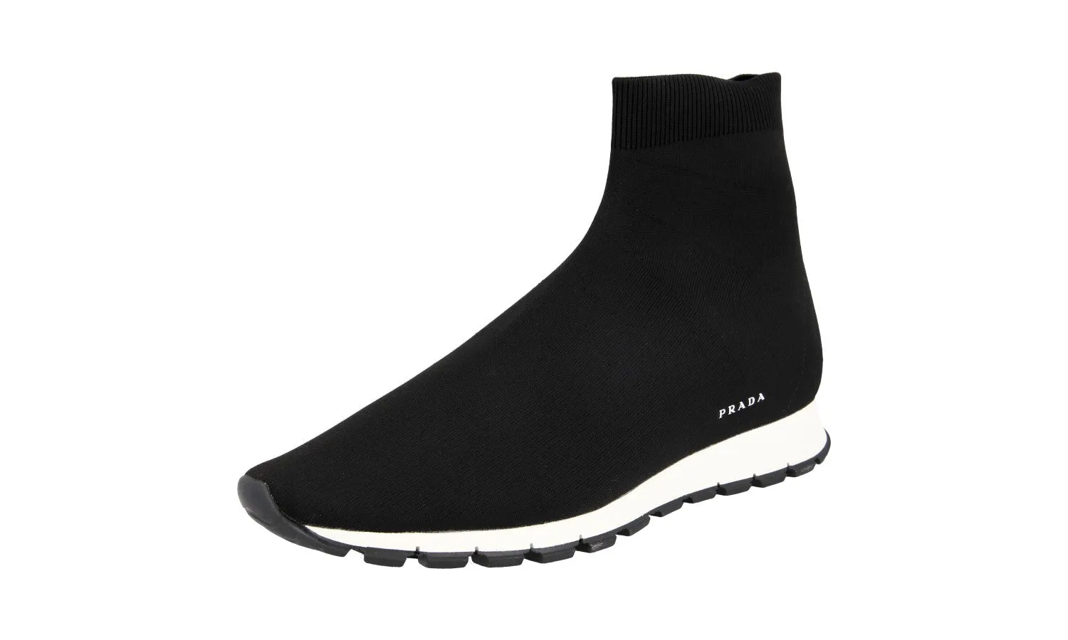 foam padding Prada Men's Black High-Top Sneaker 4T3365