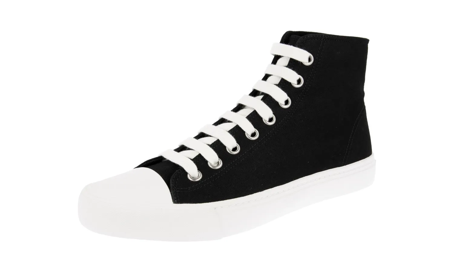 Lace Comfort Easy Pack Prada Men's Black High-Top Sneaker 4T3557