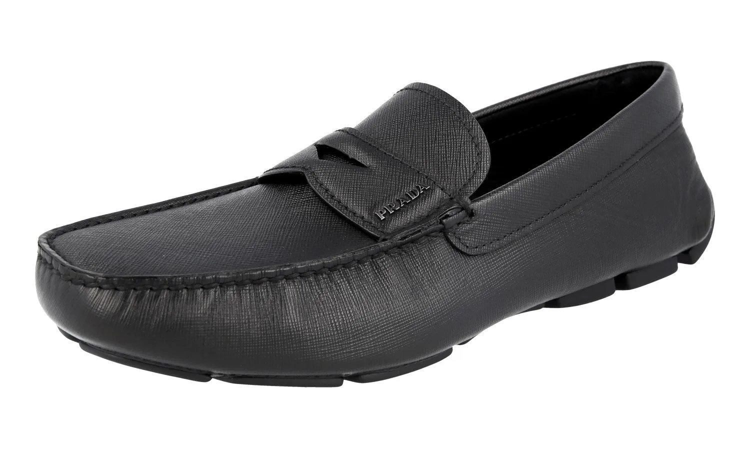 Prada Men's Black Leather Driving Loafer Loafers 2DD151 Spring Light