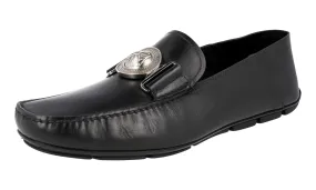Pull Tab Step Safe Prada Men's Black Leather Driving Loafer Loafers PE0550