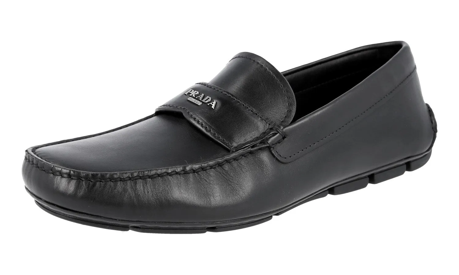 Prada Men's Black Leather Driving Loafers 2DD007 Photographer??s Pick