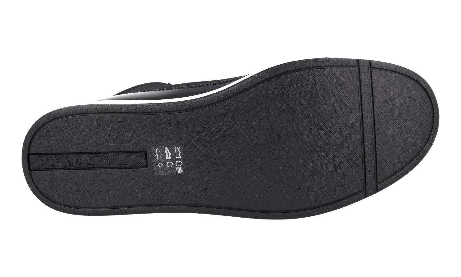 Boosted fit Prada Men's Black Leather High-Top Sneaker 2TG179