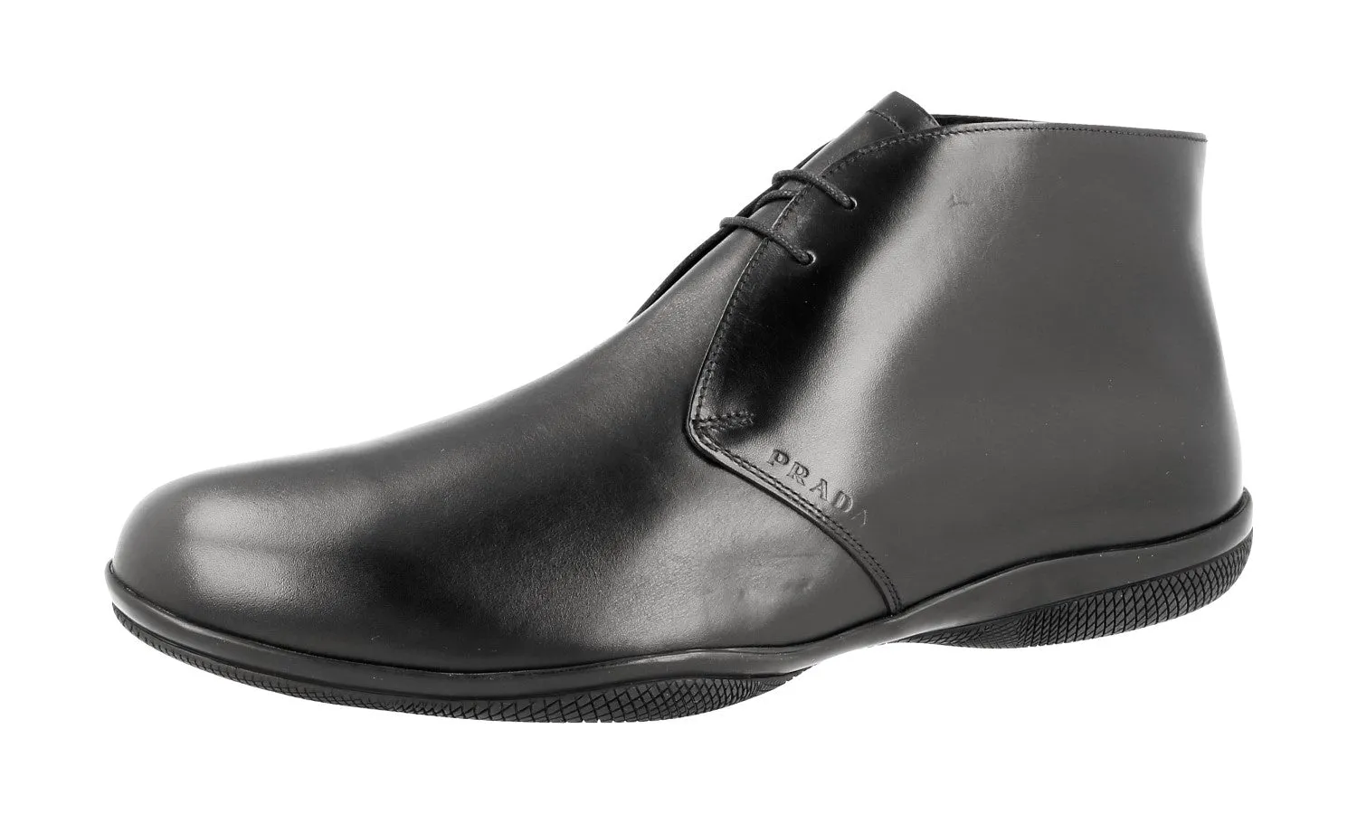 Prada Men's Black Leather Lace-up Shoes 4T2107 Daily Fit