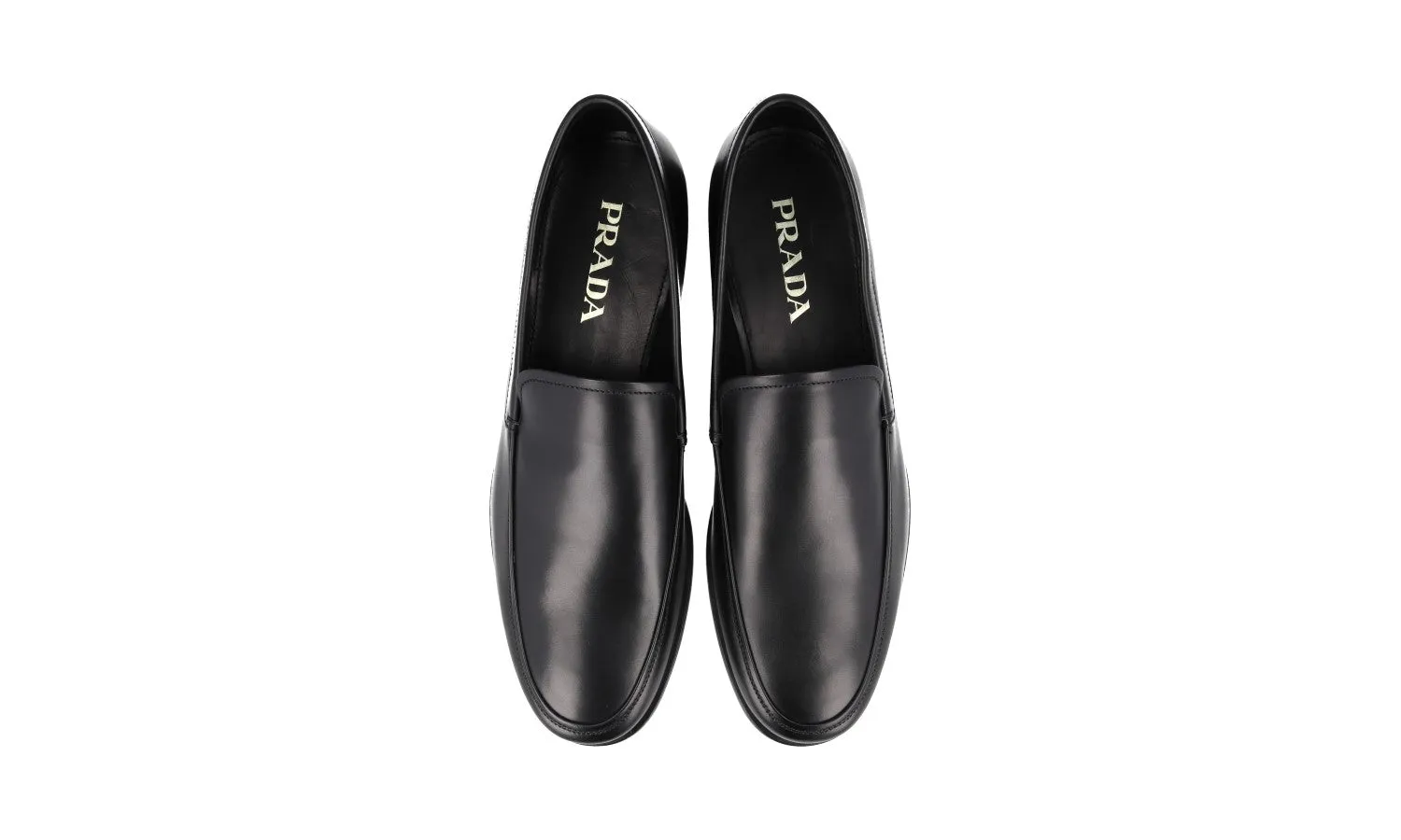 Prada Men's Black Leather Loafers 2DB076 Fair Day Path Walk