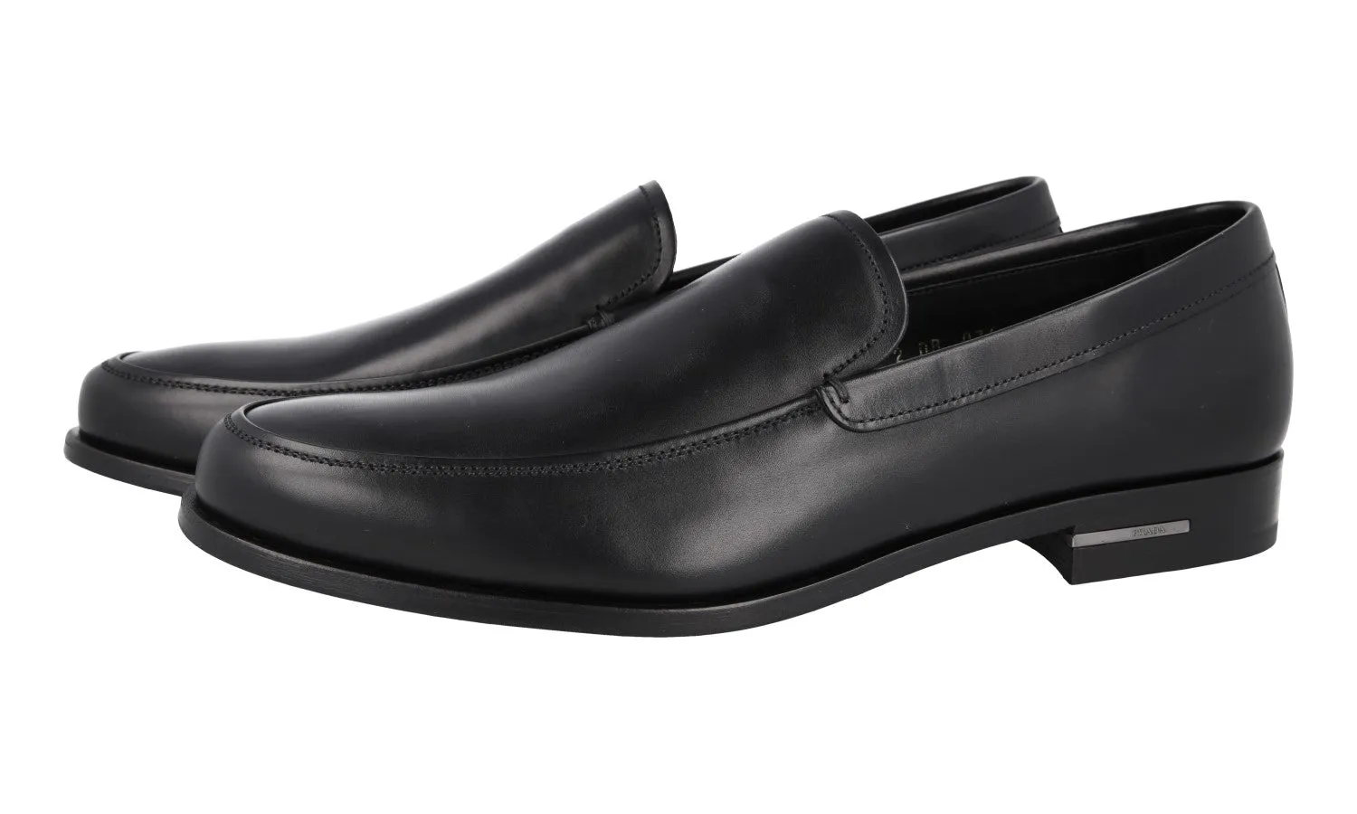 River Walk Versatile Leather Shoes Prada Men's Black Leather Loafers 2DB076